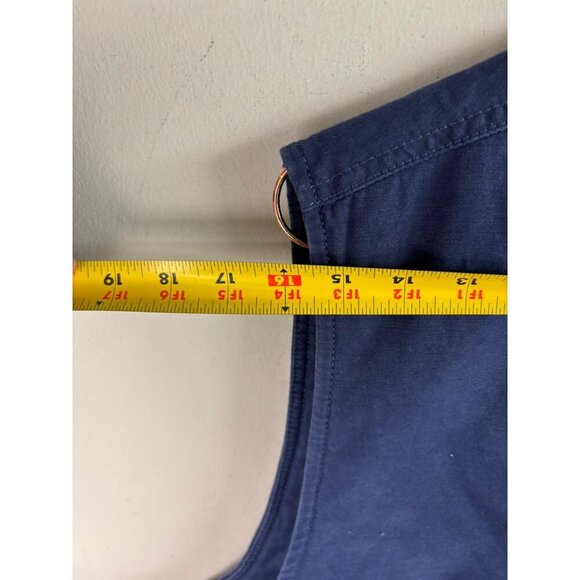 ZARA Mens Blue Denim Vest Relaxed Fit Waistcoat Cotton Zip Pockets Size M - Picture 7 of 13